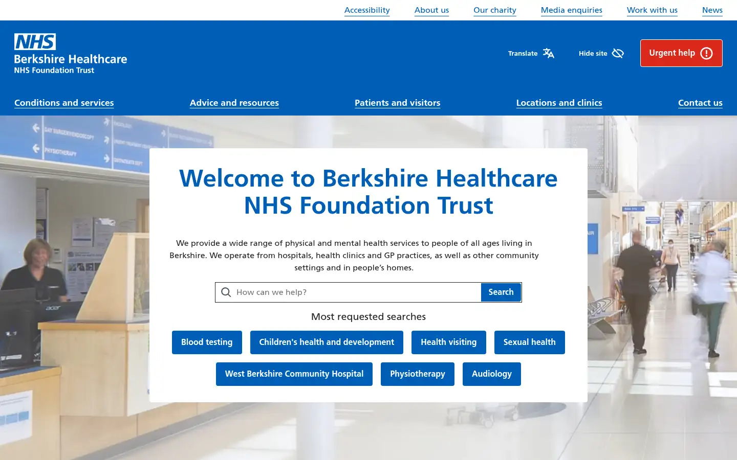 Screenshot of berkshirehealthcare.nhs.uk