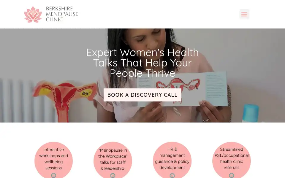 Screenshot of berkshiremenopauseclinic.com