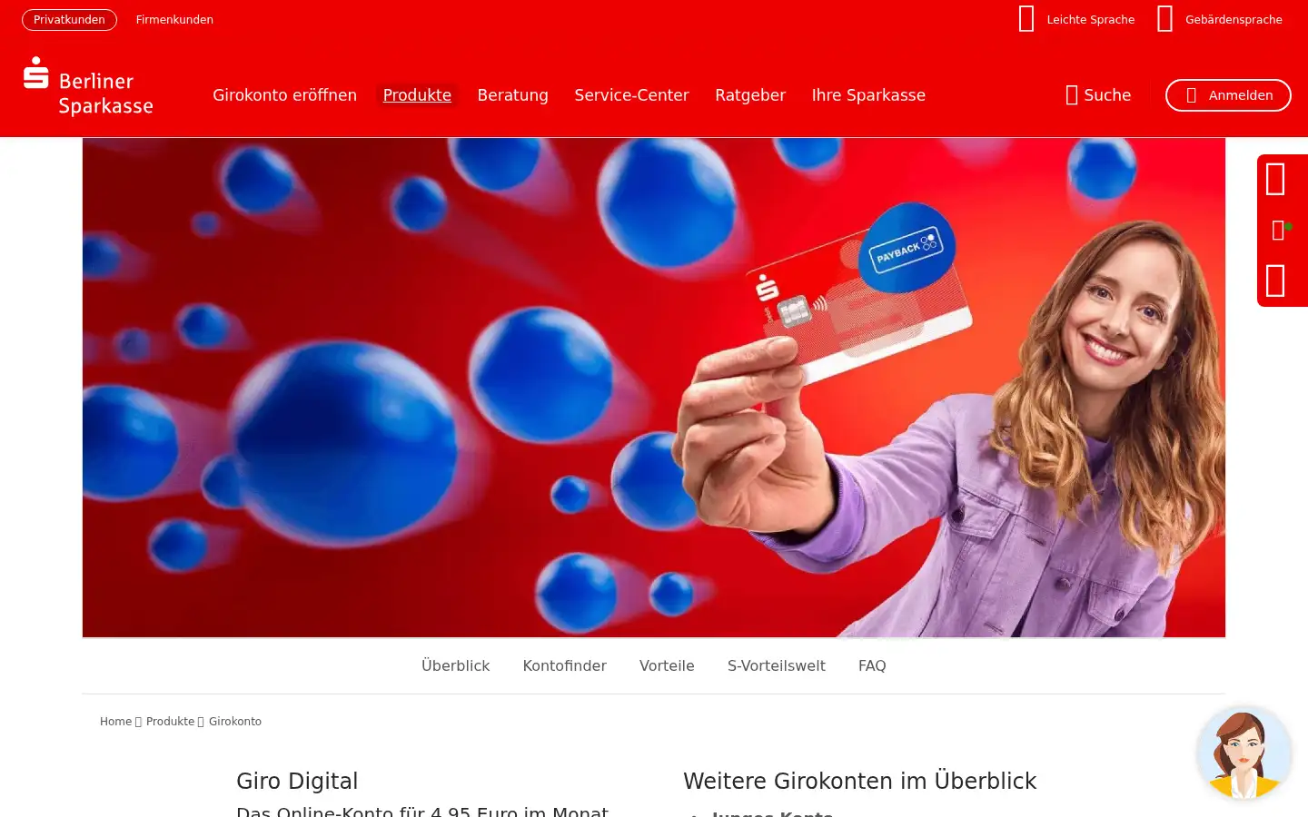 Screenshot of berliner-sparkasse.de