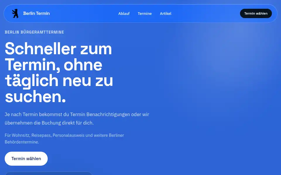 Screenshot of berlintermin.de