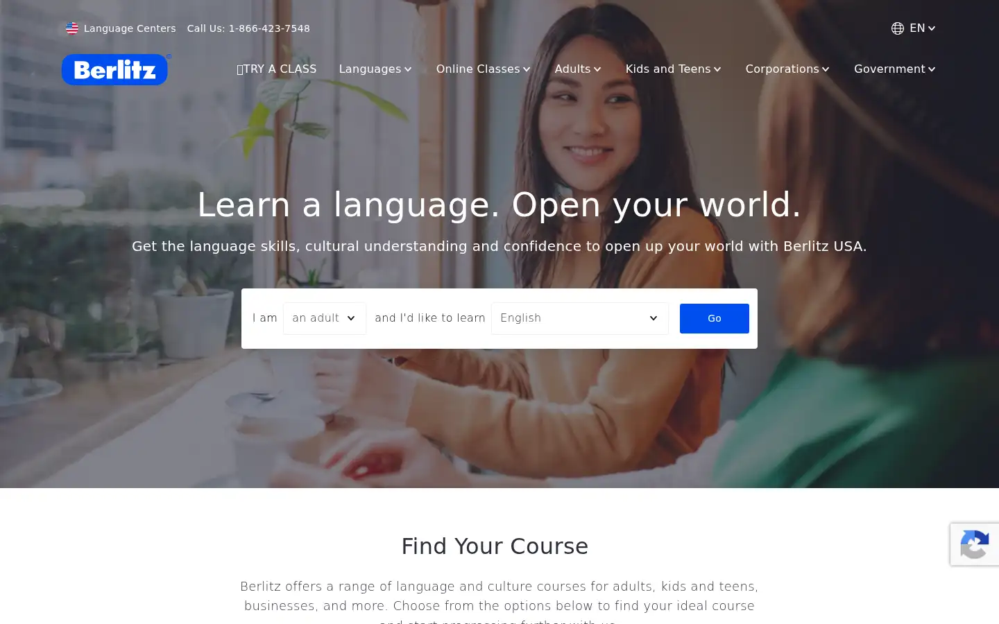 Screenshot of berlitz.com