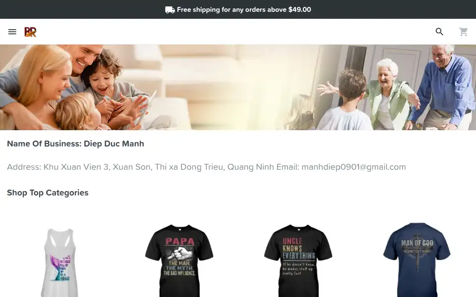 Screenshot of berrytshirt.com