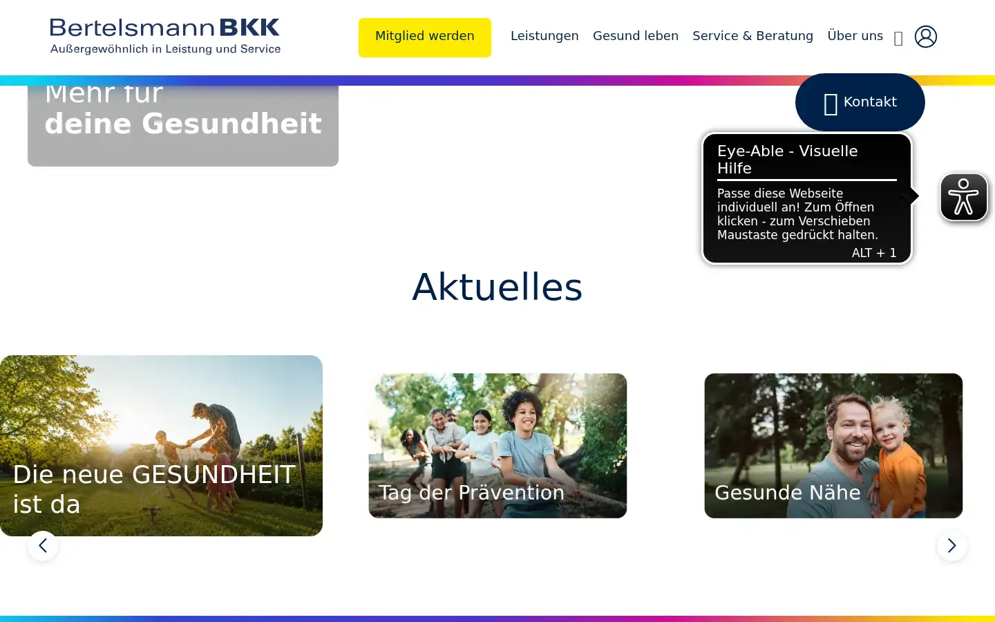 Screenshot of bertelsmann-bkk.de
