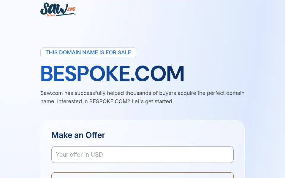 Screenshot of bespoke.com