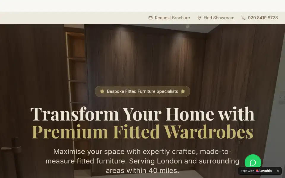 Screenshot of bespoke-wardrobe.com