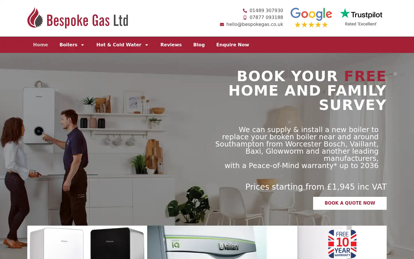 Screenshot of bespokegas.co.uk