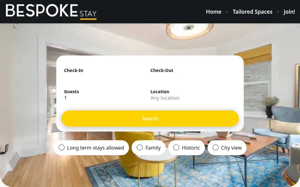 Screenshot of bespokestay.com