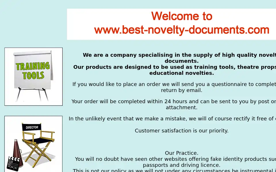 Screenshot of best-novelty-documents.com
