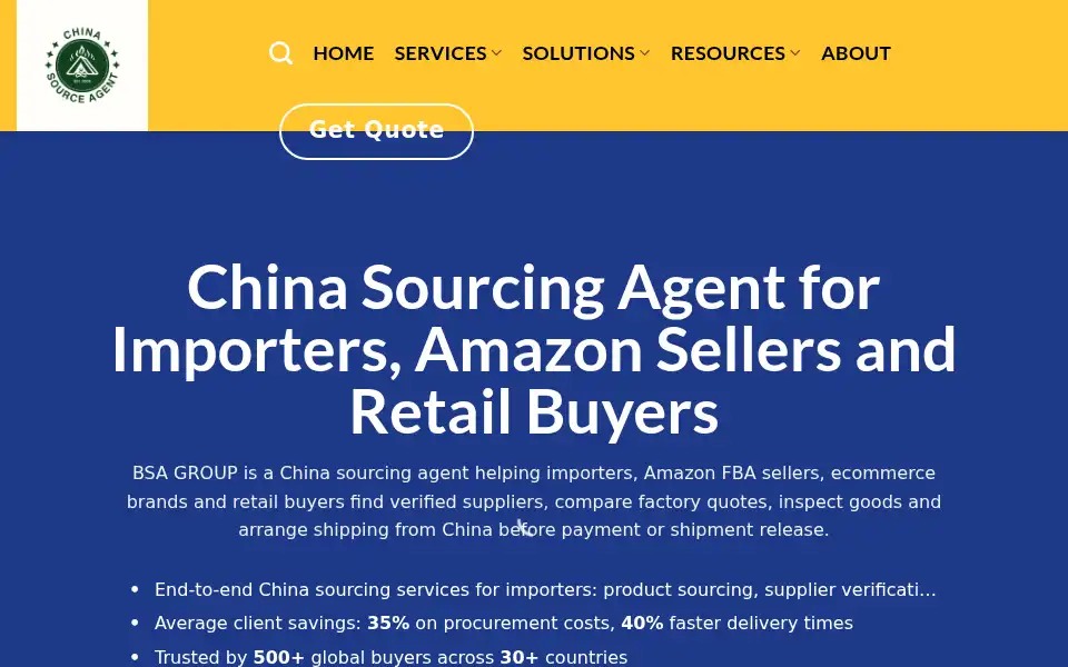 Screenshot of best-sourcing-agent.com
