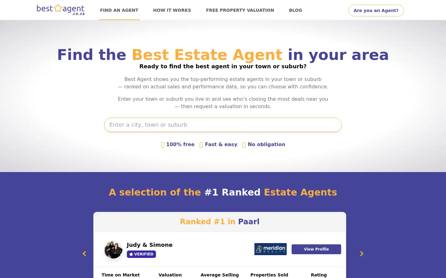Screenshot of bestagent.co.za