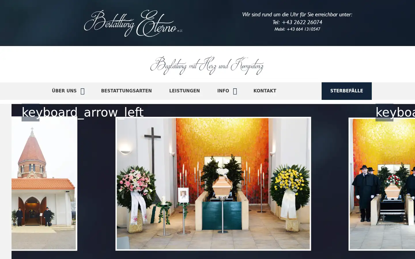 Screenshot of bestattung-eterno.at