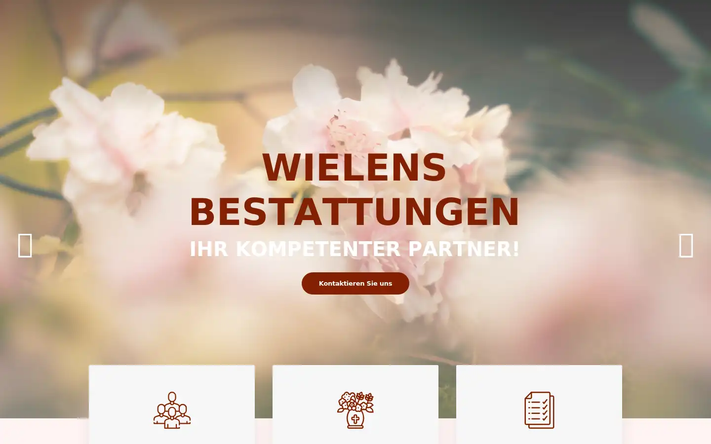 Screenshot of bestattungen-wielens.de