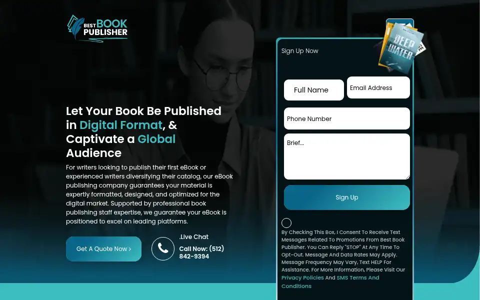 Screenshot of bestbookpublisher.com
