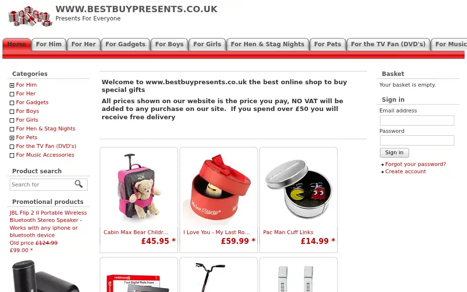 Screenshot of bestbuypresents.co.uk