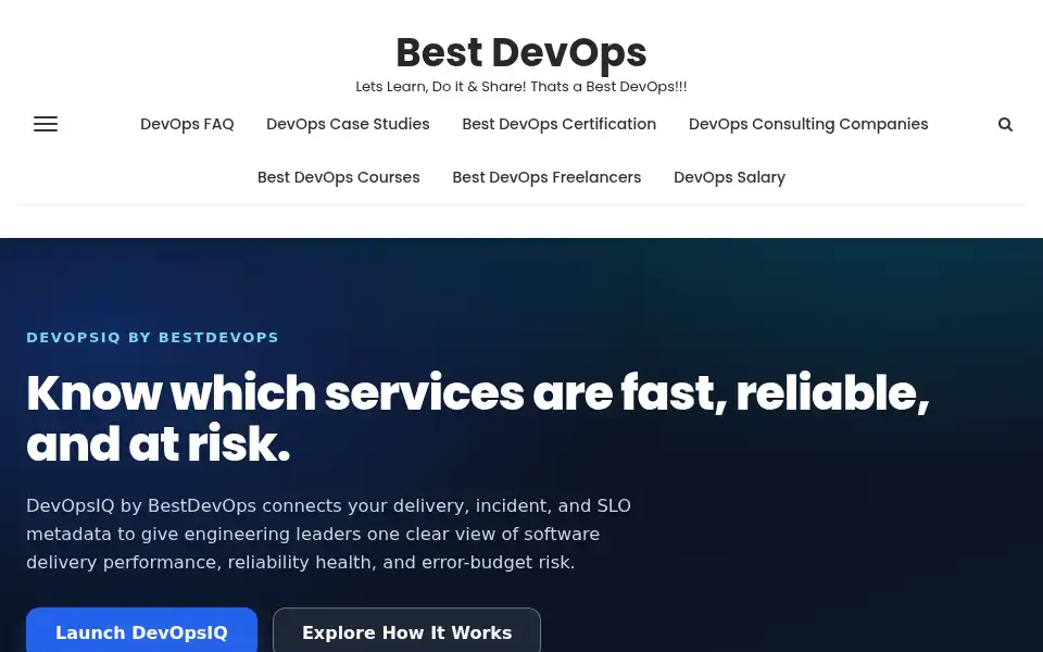 Screenshot of bestdevops.com