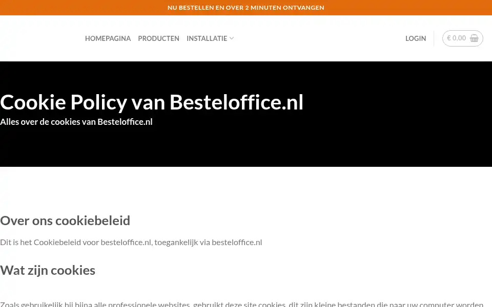 Screenshot of besteloffice.nl