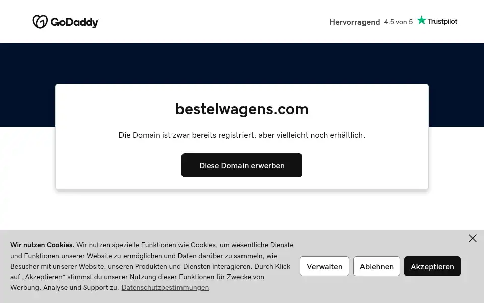 Screenshot of bestelwagens.com