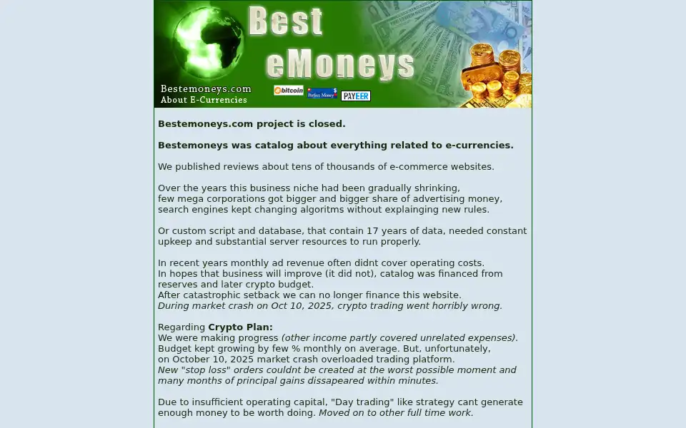 Screenshot of bestemoneys.com