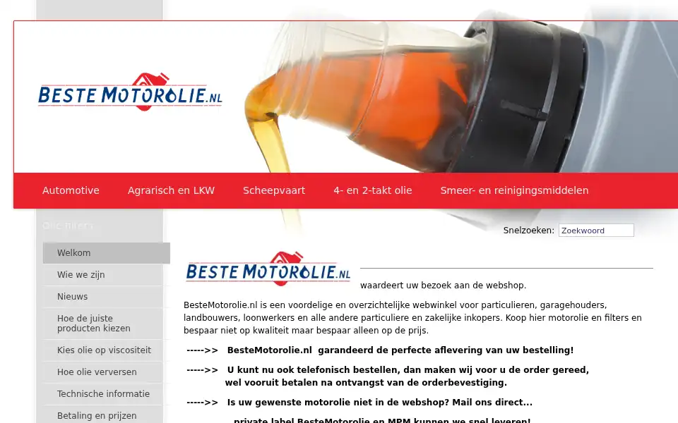 Screenshot of bestemotorolie.nl