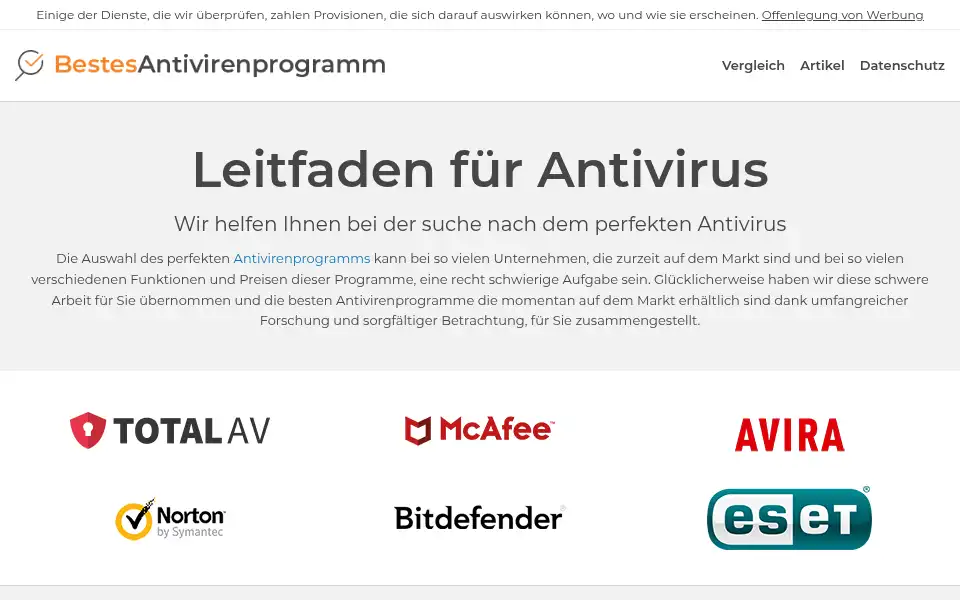 Screenshot of besterantivirusprogramm.com