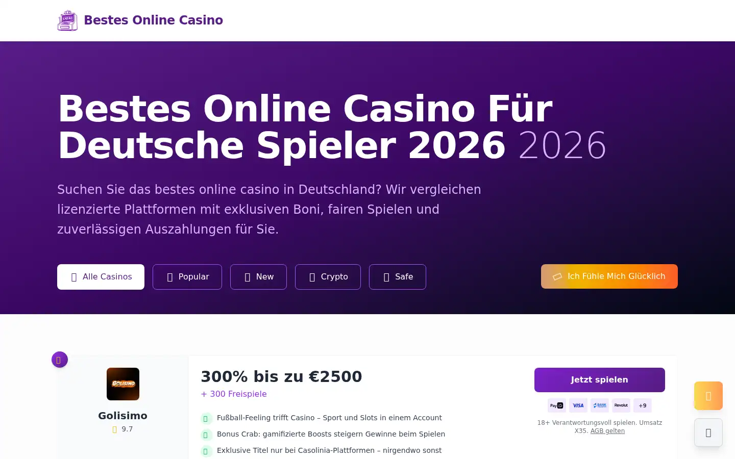 Screenshot of bestescasinosde.com