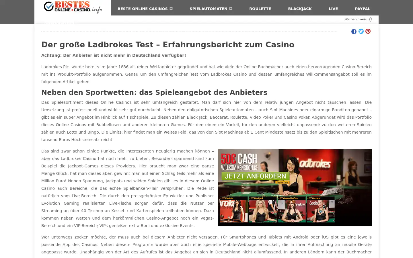 Screenshot of bestesonlinecasino.info