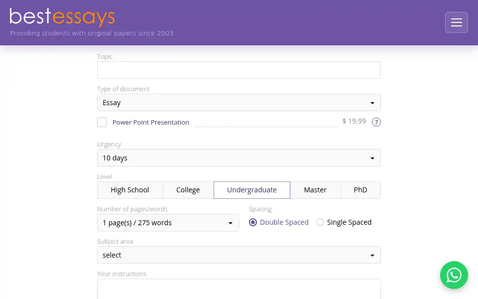 Screenshot of bestessaytips.com