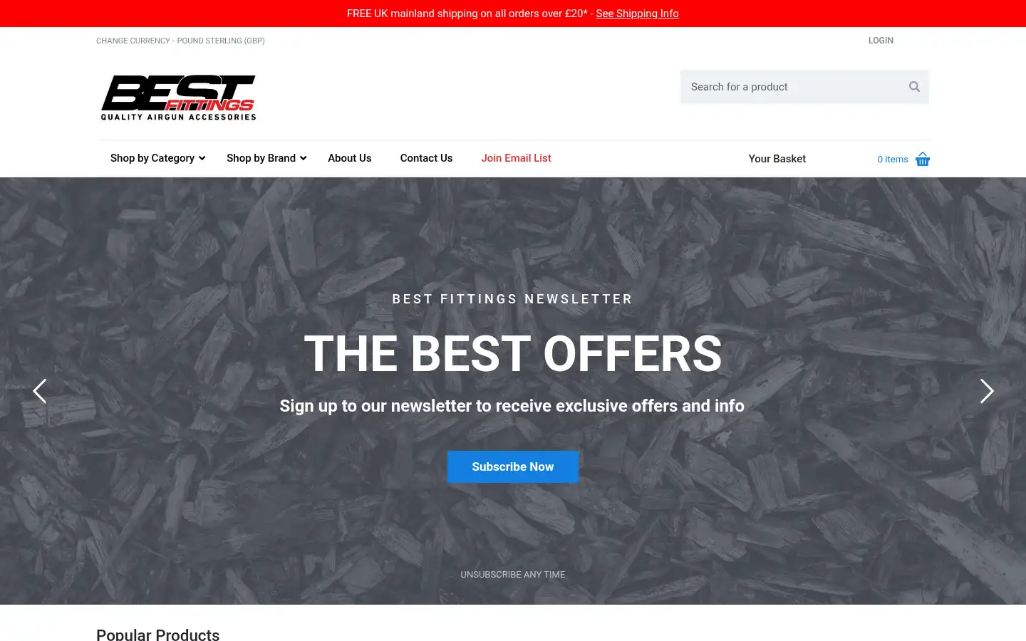 Screenshot of bestfittings.co.uk