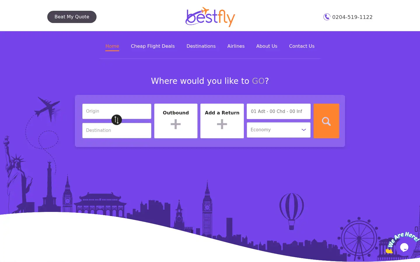 Screenshot of bestfly.co.uk