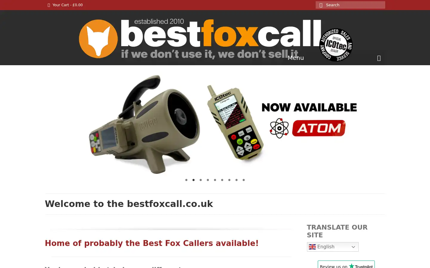 Screenshot of bestfoxcall.co.uk