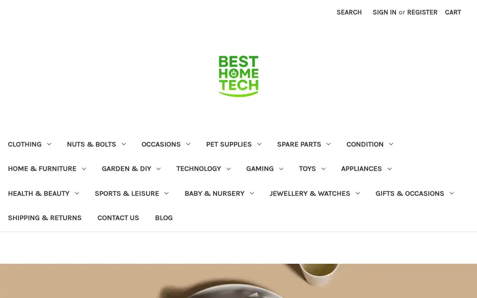 Screenshot of besthometech.co.uk