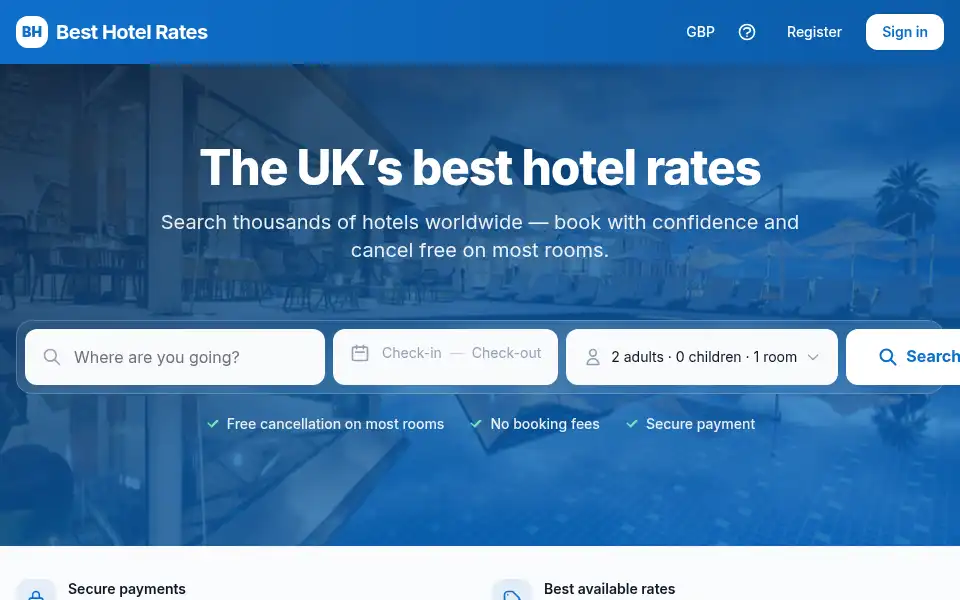 Screenshot of besthotelrates.co.uk