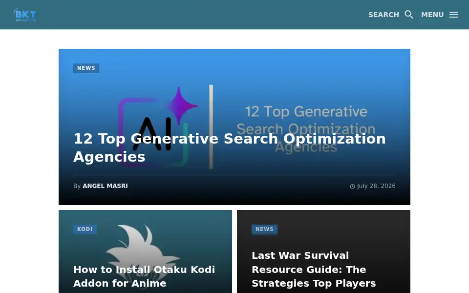 Screenshot of bestkoditips.com