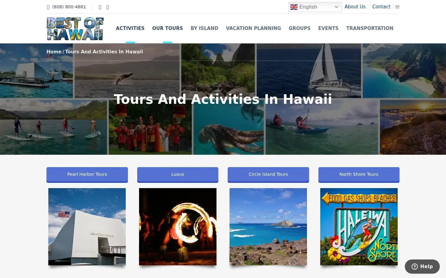 Screenshot of bestof-hawaii.com