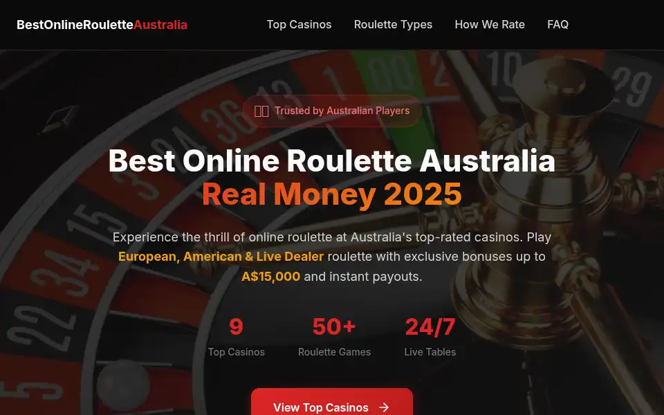Screenshot of bestonlinerouletteaustralia.com
