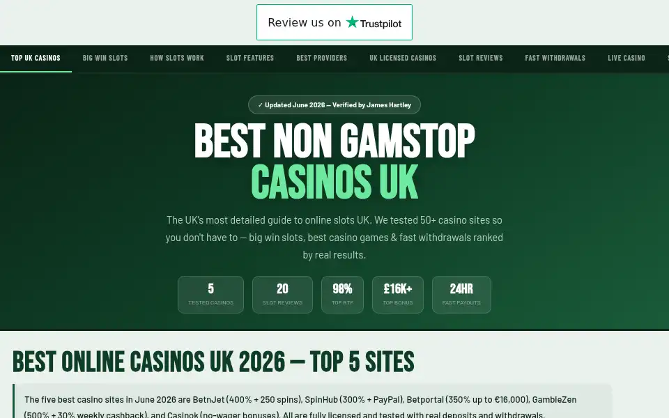Screenshot of bestonlineslotsuk.com