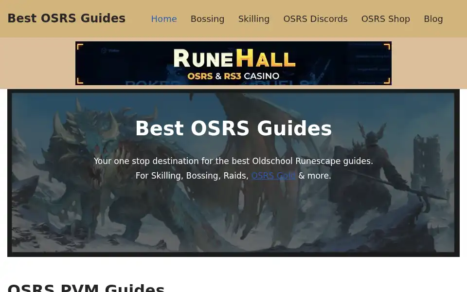 Screenshot of bestosrsguides.com