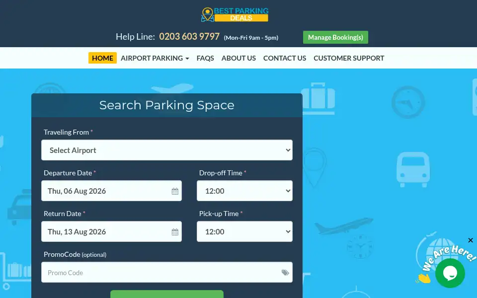 Screenshot of bestparkingdeals.co.uk