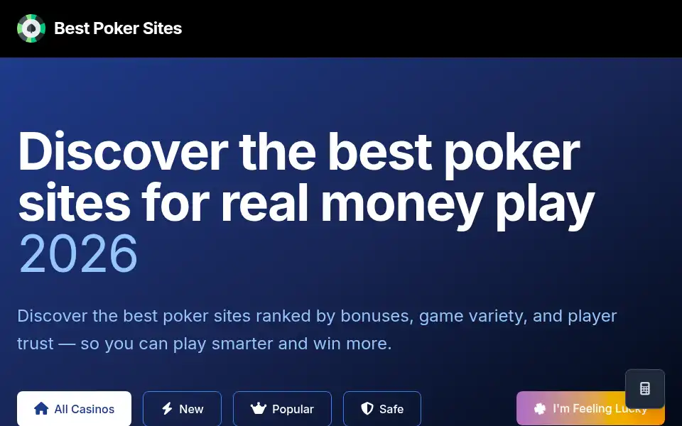 Screenshot of bestpokersites.us.com