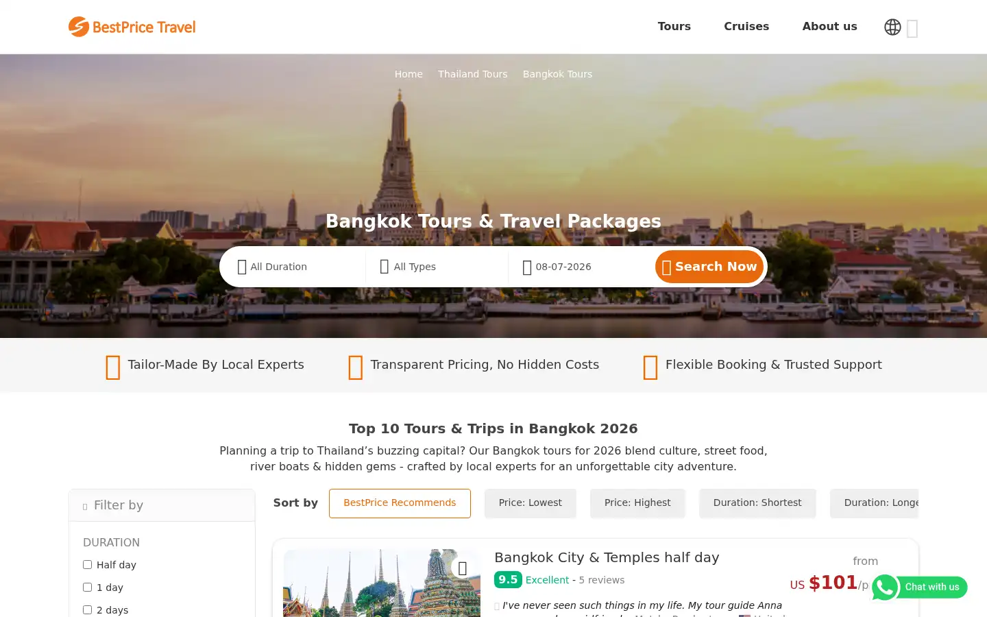 Screenshot of bestpricetravel.com