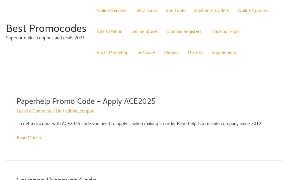 Screenshot of bestpromocodes.org