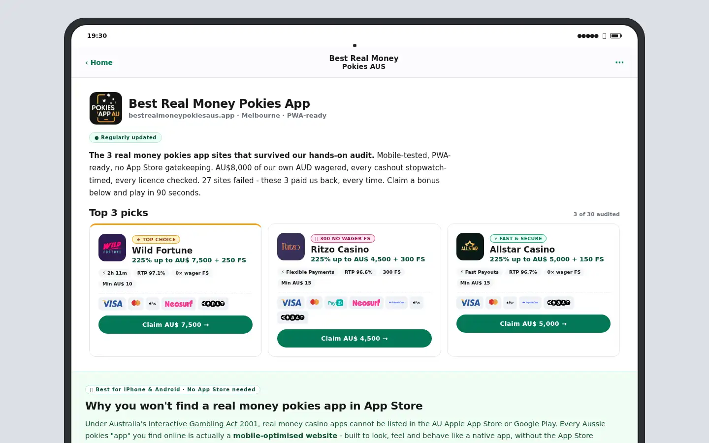 Screenshot of bestrealmoneypokiesaus.app