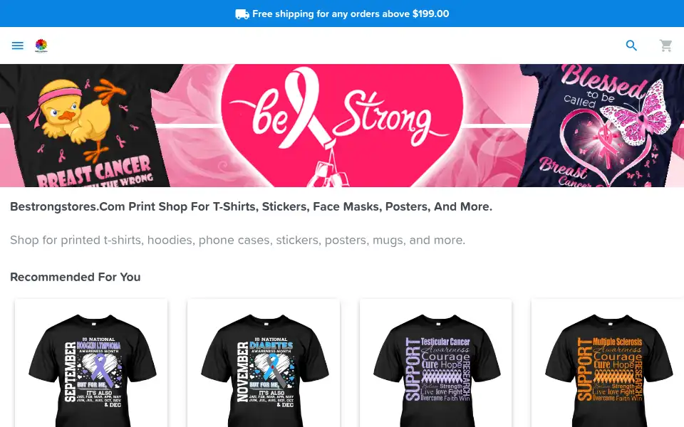 Screenshot of bestrongstores.com
