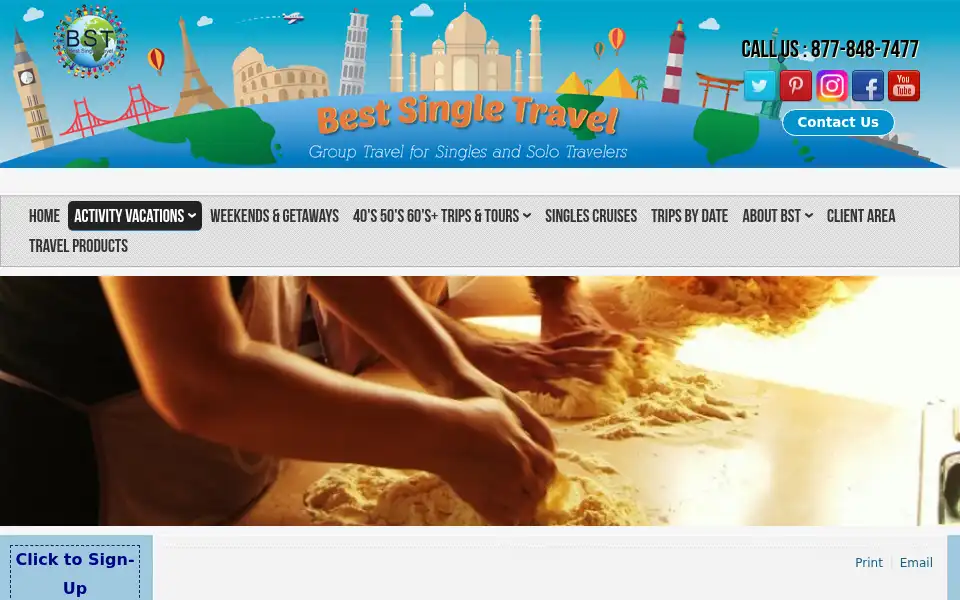Screenshot of bestsingletravel.com