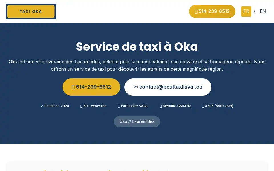 Screenshot of besttaxilaval.ca