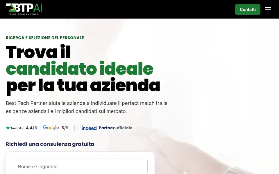 Screenshot of besttechpartner.ai