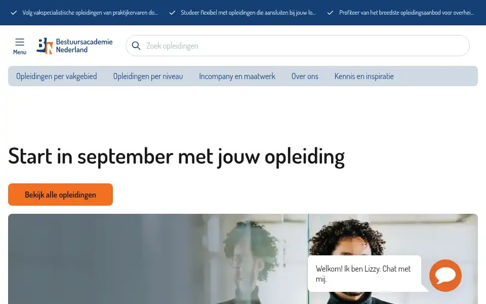 Screenshot of bestuursacademie.nl