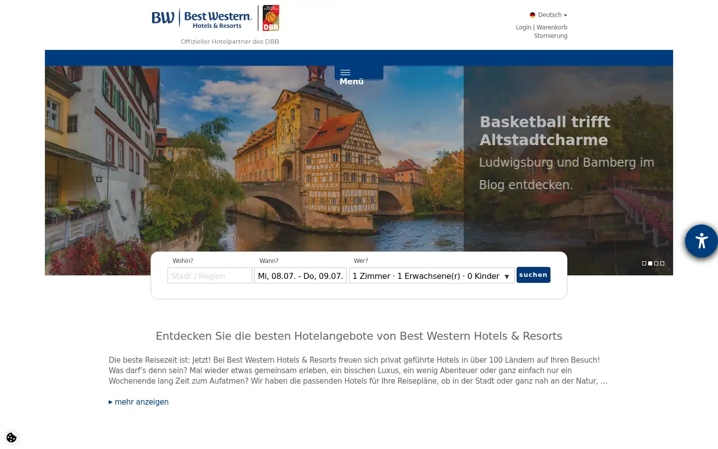 Screenshot of bestwestern.de