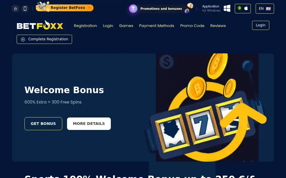 Screenshot of bet-foxx7.com
