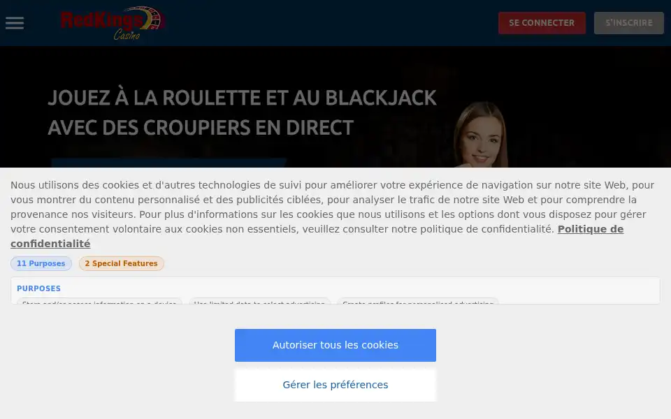 Screenshot of bet.redkings.com